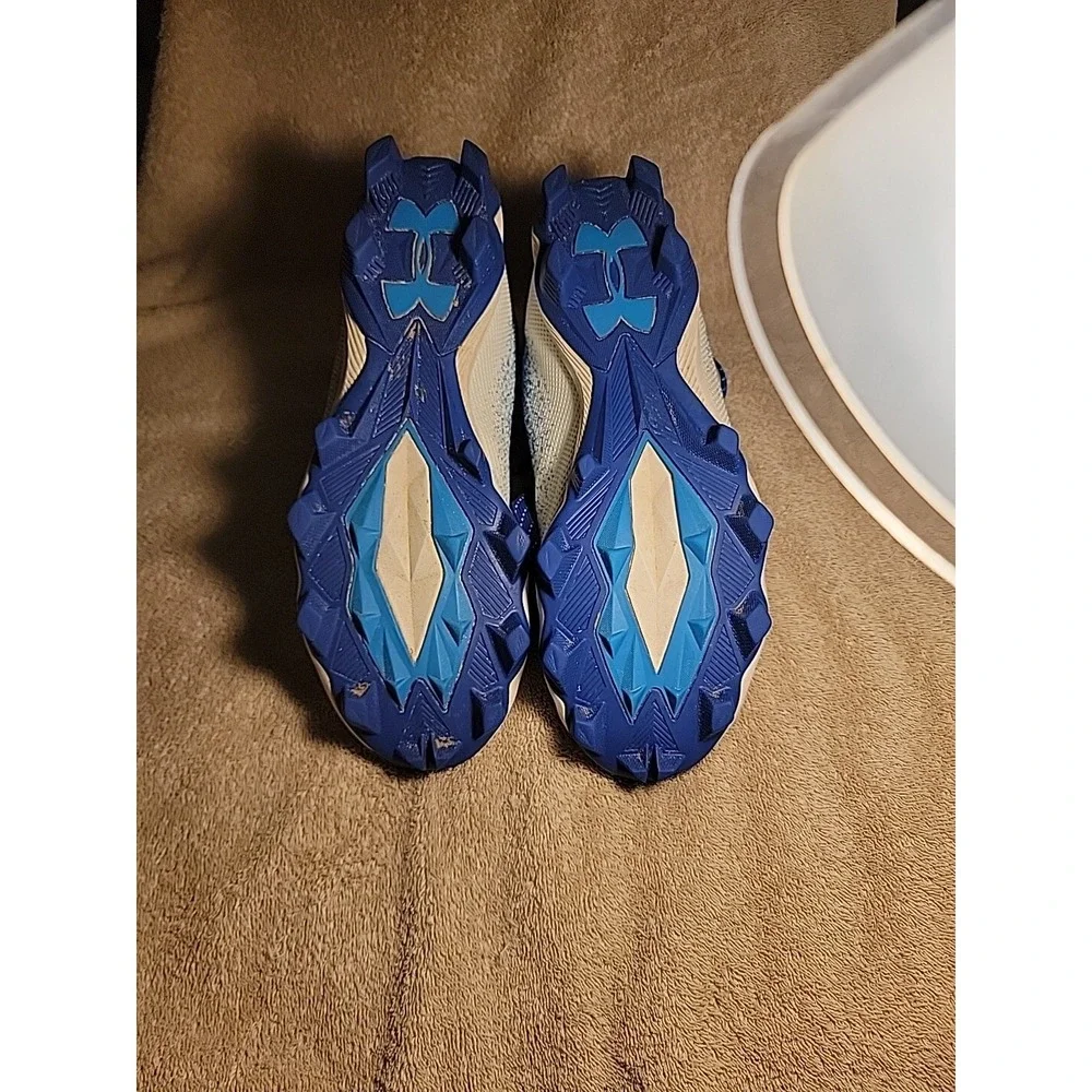 Under Armour Spotlight Locked Down Men's Size 10.5‎ Football Cleats Blue & White